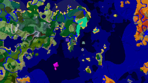 Ocean Monument and Ruined Portal Near Birch Forest Spawn