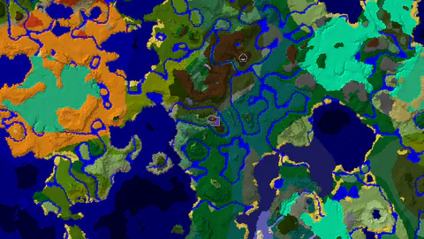 Meadow Spawn With a Ruined Portal and Nearby Woodland Mansion
