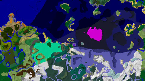 Ocean Monument and Ruined Portal Near Cold Ocean Spawn