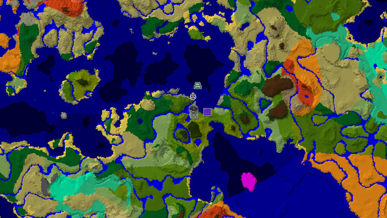 A 2D top-down biome map centered on spawn, showing Sparse Jungle, River, and Lukewarm Ocean, with markers for a Jungle Temple and a Shipwreck.