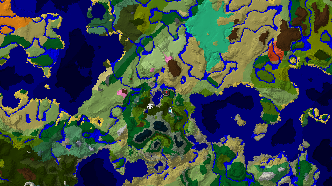 Forest Spawn with Ancient City and Shipwreck Near