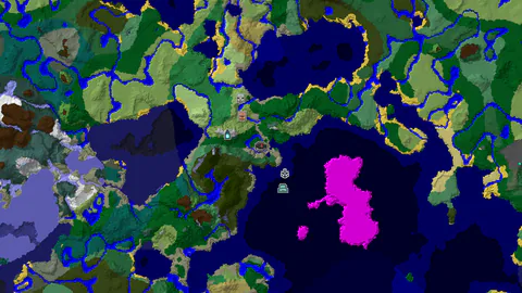 Ancient City and Village Near Spawn in Forest Biome