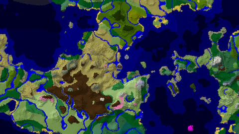 Savanna Spawn With a Waterside Village About 300 Blocks Away