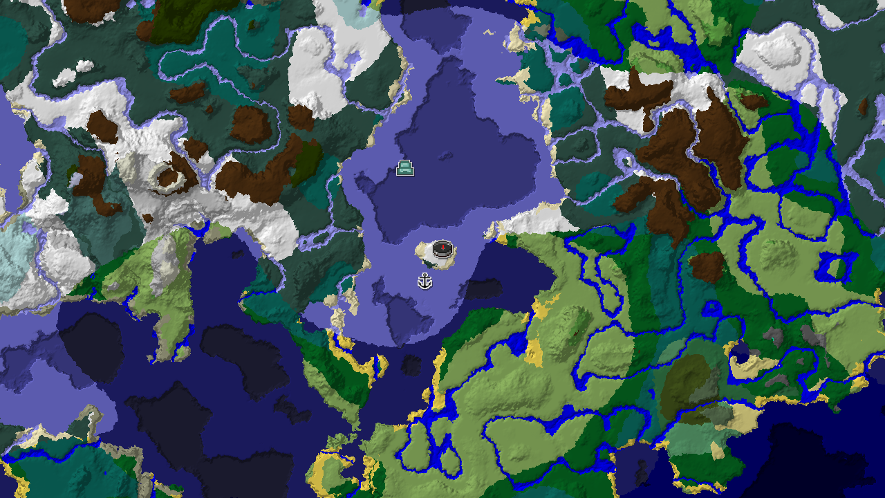 Snowy Plains Spawn, Ocean Monument 519 Blocks Away