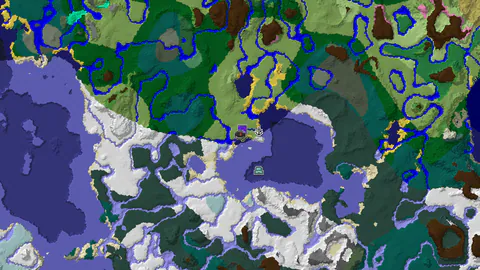 Plains Spawn with Ruined Portal Nearby and an Ocean Monument Not Far
