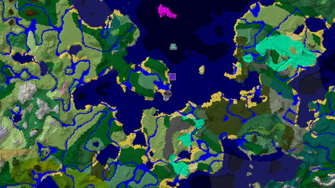 Shipwreck at Spawn, Ocean Monument 733 Blocks Away