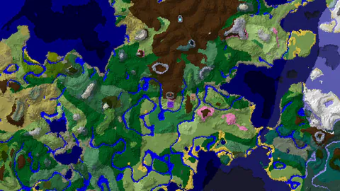 Cherry Grove and Ruined Portal Near Spawn