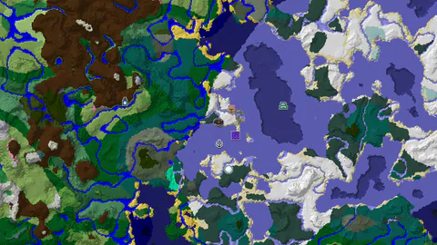 Village and Ruined Portal Near Snowy Spawn
