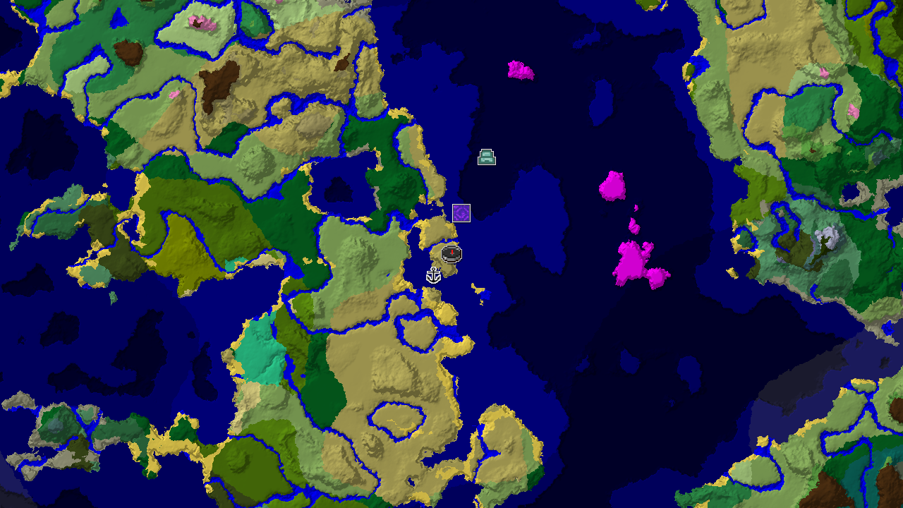 Savanna Spawn with Shipwreck and Ocean Monument Nearby