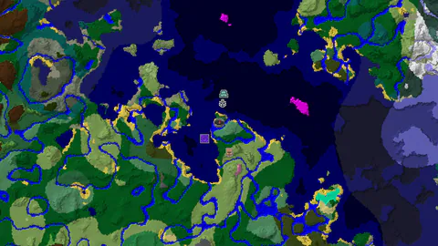 Ocean Monument and Ruined Portal Near Birch Forest Spawn