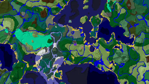 Forest Spawn With a Ruined Portal Nearby and an Ocean Monument