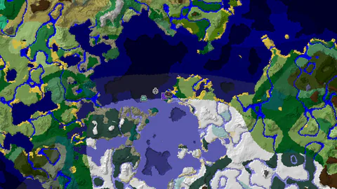 Taiga Spawn with Ruined Portal and Ocean Monument Nearby