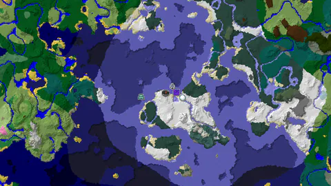 Ocean Monument 380 Blocks From Spawn in Icy Wastes