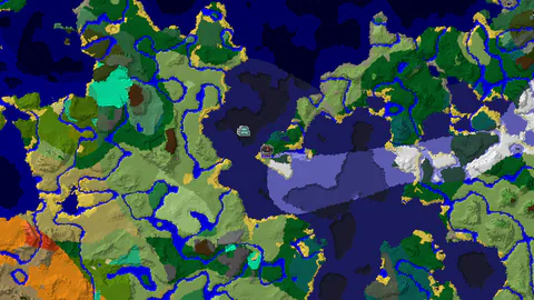 Ocean Monument and Ruined Portal Near Forest Spawn