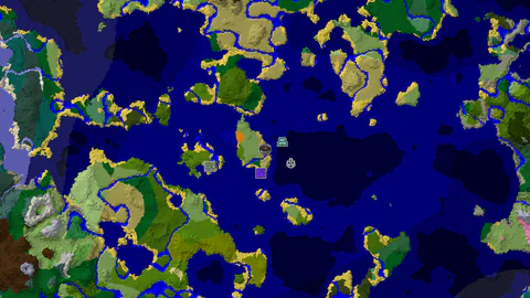 Savanna Spawn With Ocean Monument and Ruined Portal Near