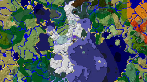 Spawn in Snow With an Ocean Monument 532 Blocks Away
