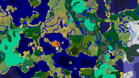 Jungle Temple Near Savanna and Ocean