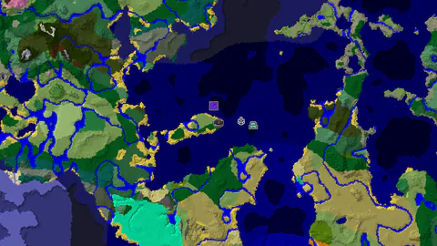 Ocean Monument and Ruined Portal Near Forest Spawn