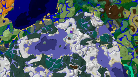 Ice Spikes and Shipwreck Near a Snowy Plains Spawn