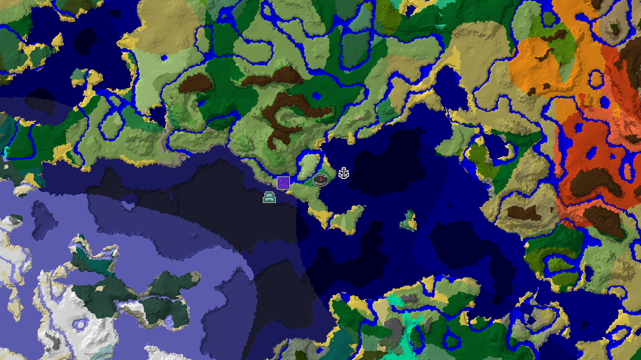 Flower Forest Spawn with a Shipwreck and Ruined Portal Nearby