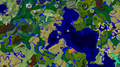 Ocean Monument and Village Within 400 Blocks of Spawn