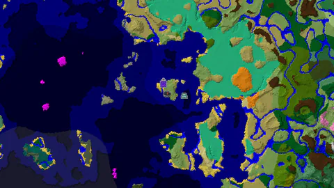 Ocean Monument and Ruined Portal Near a Beach Spawn