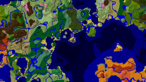 Ocean Monument and Ruined Portal Near Forest Spawn