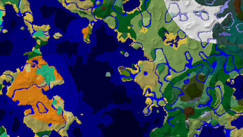 Spawn in Sparse Jungle with Ocean Monument and Shipwreck Nearby