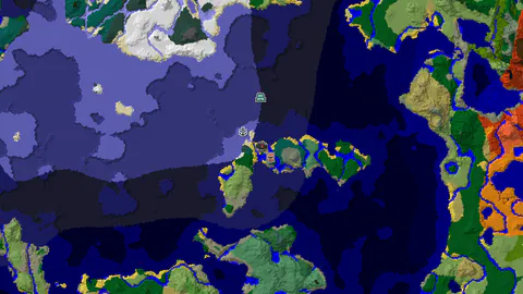 Taiga Spawn with Waterside Village 136 Blocks Away