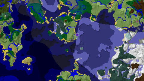 Ice Spikes and Shipwreck Near Spawn, Ocean Monument 444 Blocks
