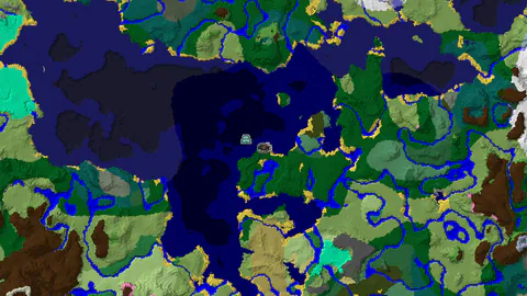 Spawn in Forest with a Shipwreck and Nearby Ocean Monument