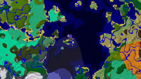 Ocean Monument 430 Blocks From Spawn, With Ruined Portal Nearby