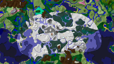 Village 250 Blocks From Spawn in Snowy Plains
