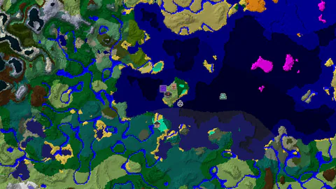 Waterside Village and Ruined Portal Near Spawn