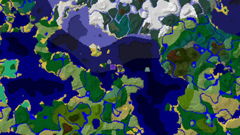 Ocean Monument and Ruined Portal Near Forest Spawn