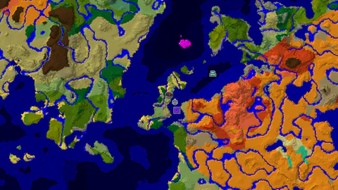 Spawn in Plains with Shipwreck and Ocean Monument Nearby