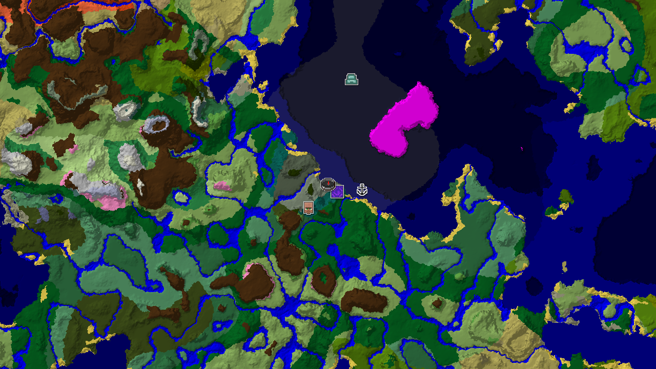 Waterside Village and Ruined Portal Near Spawn