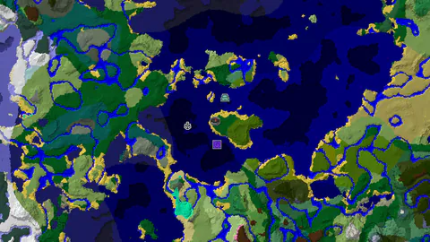 Ocean Monument and Ruined Portal Near Forest Spawn