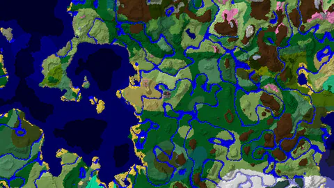 Flower Forest Spawn with Ruined Portal and Nearby Village
