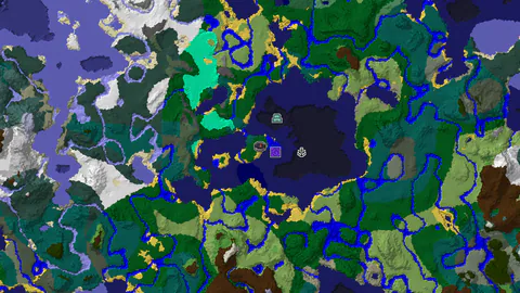 Ocean Monument and Ruined Portal Near Forest Spawn