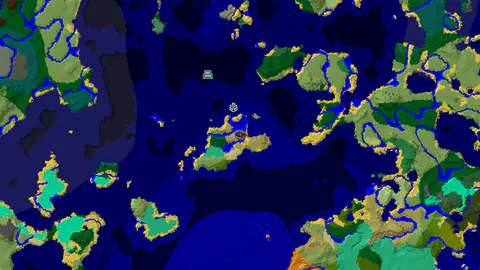 Savanna Spawn with Shipwreck and Ocean Monument Nearby