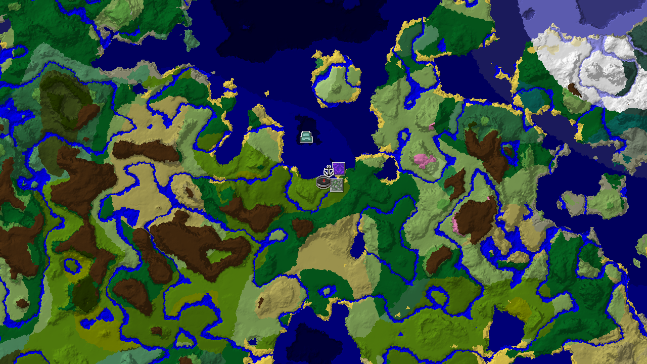 A 2D biome map centered on spawn, showing Sparse Jungle, Ocean, and Plains biomes, with markers for a Jungle Temple and a Shipwreck.