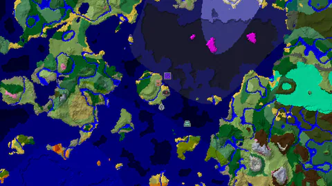 Waterside Village, Shipwreck, and Ruined Portal Near Plains Spawn