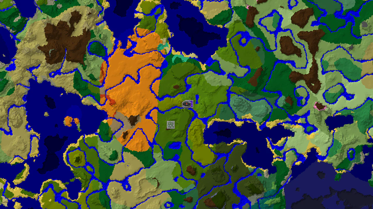 A 2D map of the Minecraft world, centered on a dense bamboo jungle, showing a nearby ruined portal and a jungle temple.