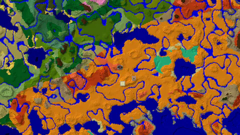Eroded Badlands Spawn with Desert Pyramid 349 Blocks Away