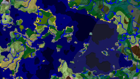 Dark Forest Spawn with Shipwreck and Close Ocean Monument