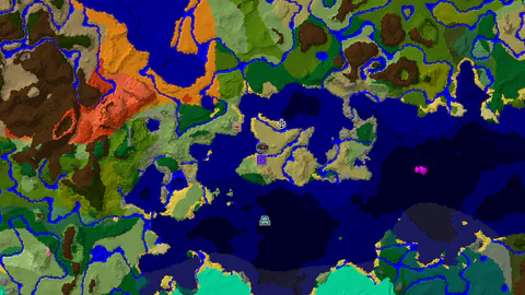 Waterside Village and Ruined Portal Near Savanna Spawn