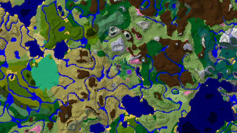 Flower Forest Spawn with Ruined Portal and Village Nearby