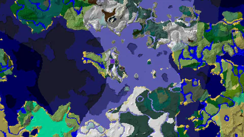 Ocean Monument and Ruined Portal Near Icy Spawn