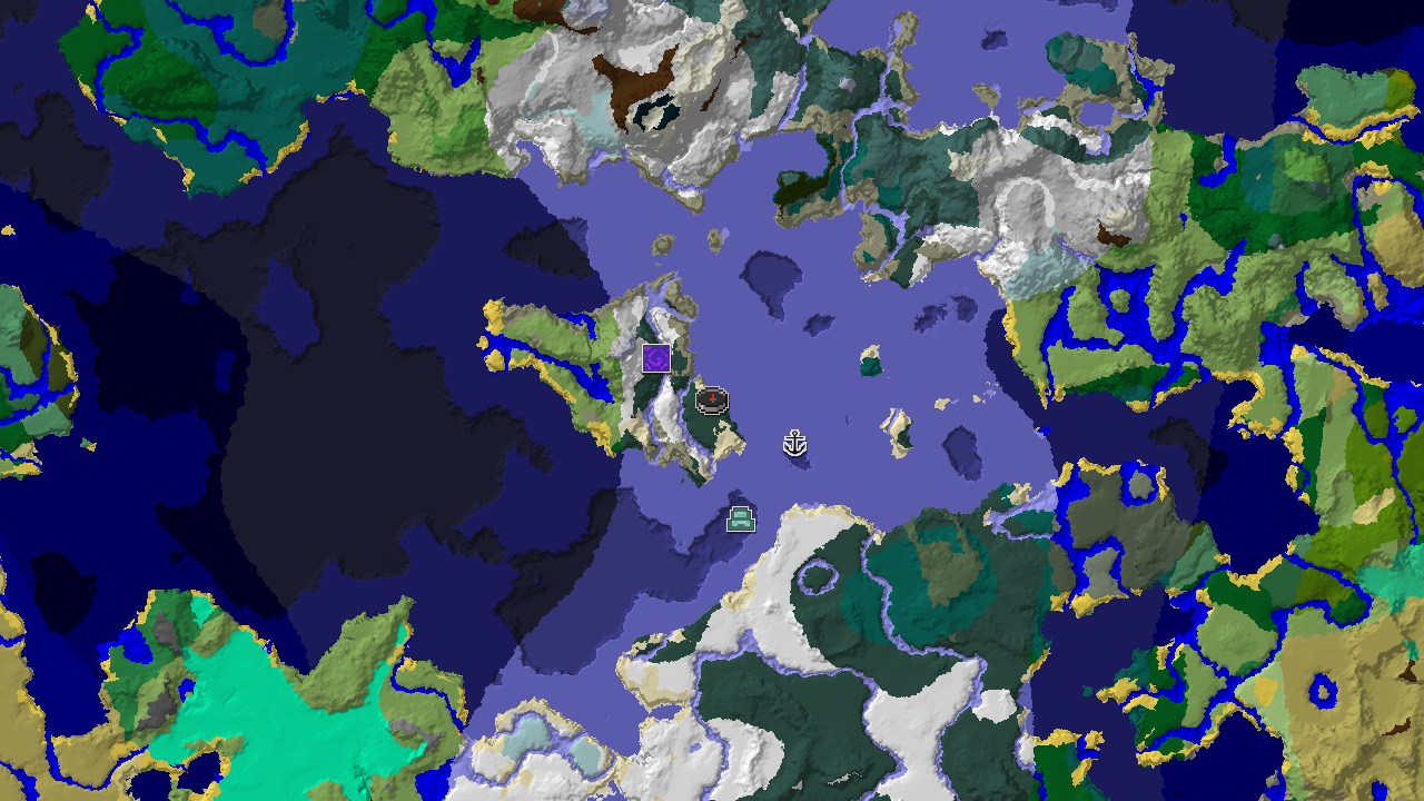 Ocean Monument and Ruined Portal Near Icy Spawn